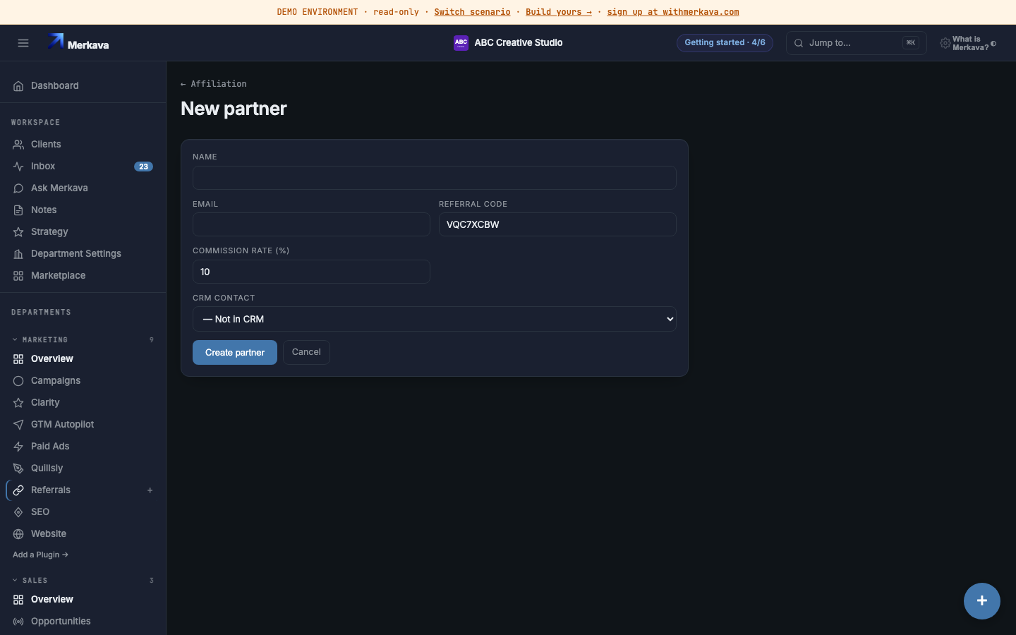 Partner payouts tracked in one place.