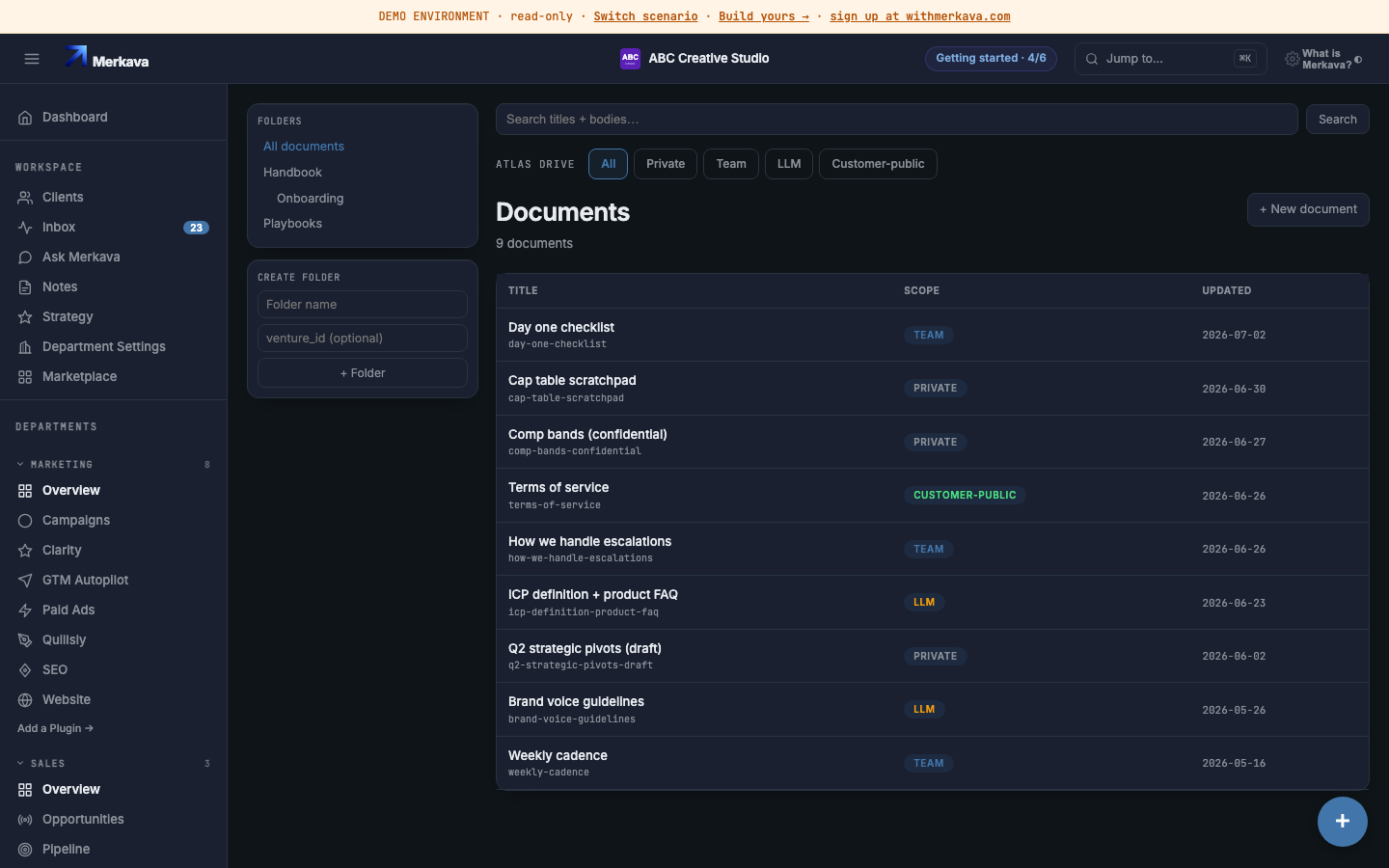 A knowledge doc with its access scope set to customer-public.